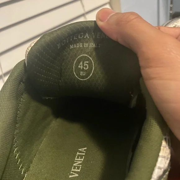Bottega Veneta Green and Silver Athletic Shoes
